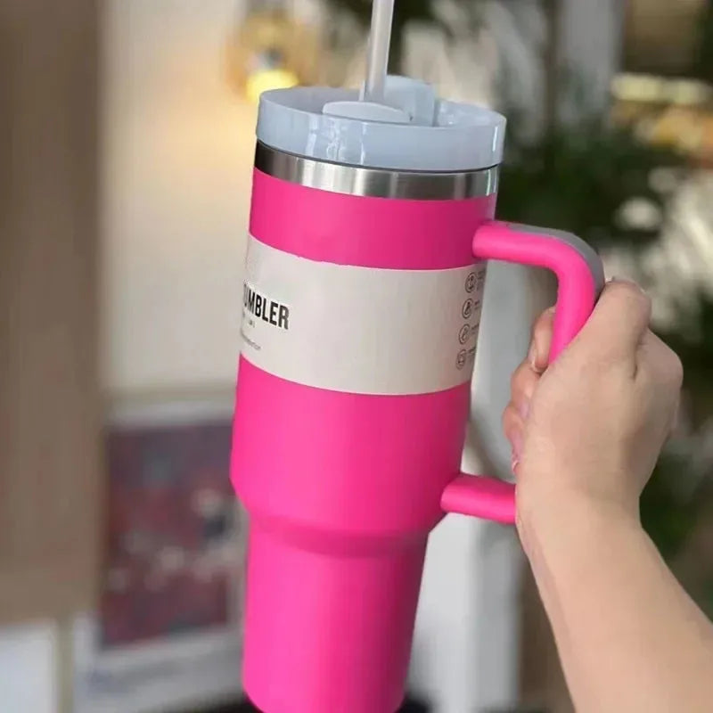 RVS Reisbeker 40oz Isolatiebekertje Met Handvat en Rietje