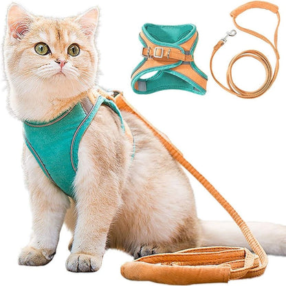 Kat Harnas en Leash Set - Verstelbaar, Comfortabel en Ademend voor Buiten - Velinix