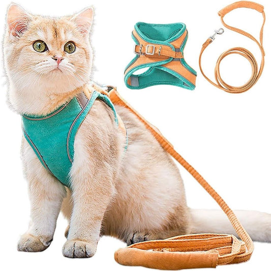 Kat Harnas en Leash Set - Verstelbaar, Comfortabel en Ademend voor Buiten - Velinix