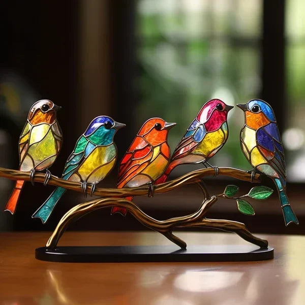 Kleurrijk Glas Vogelbeeldje Elegant Design