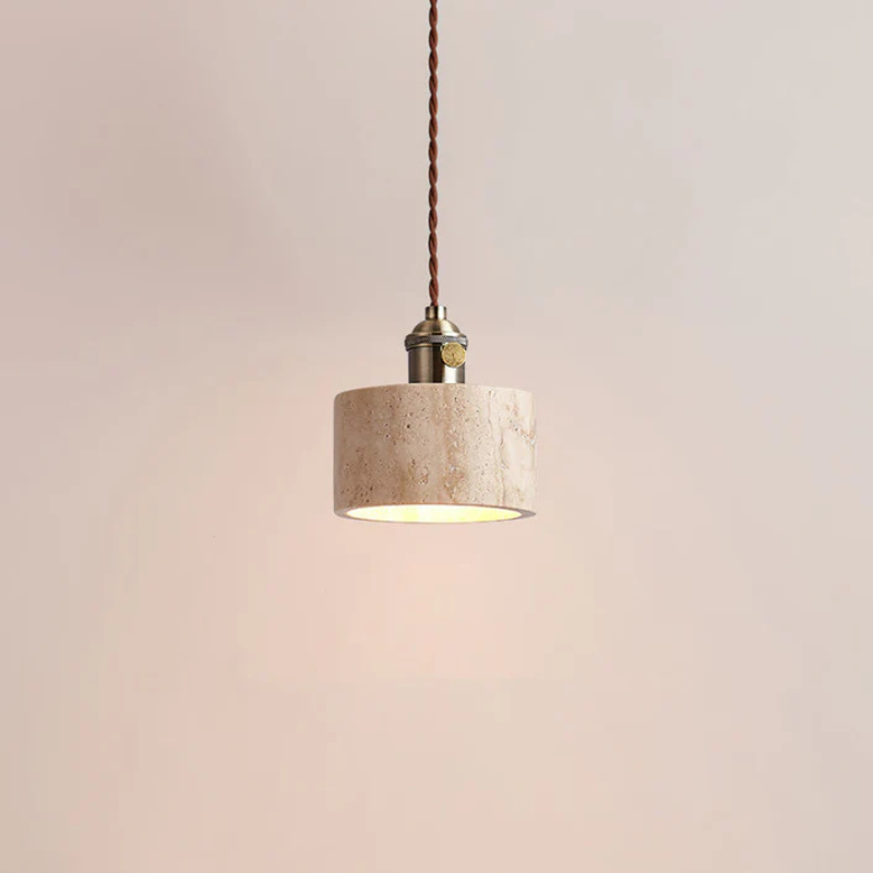 Gele Travertijn Hanglamp met Gouden Details - Velinix