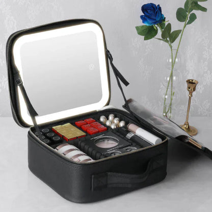 Draagbare LED Beauty Case met Verstelbare Spiegel