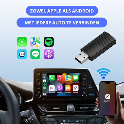 Draadloze Carplay Adapter voor Apple en Android