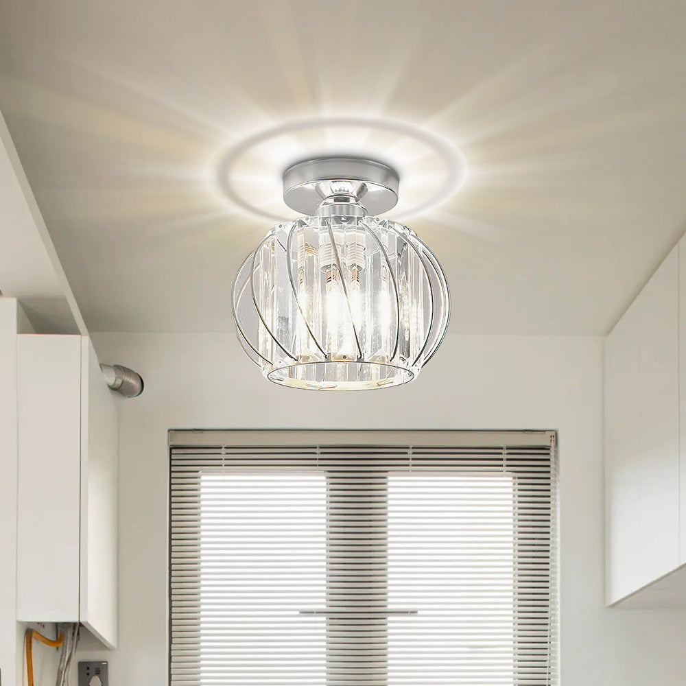 Scandinavische Plafondlamp Glas en Zwart Metaal Design