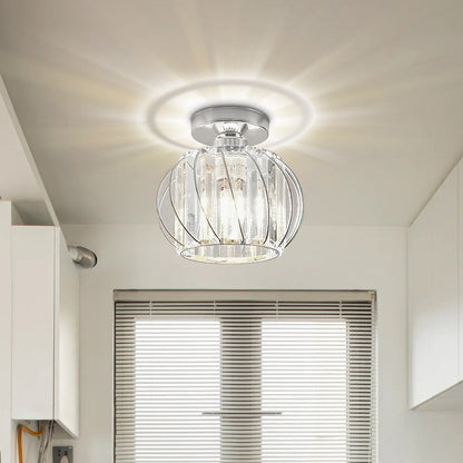 Scandinavische Plafondlamp Glas en Zwart Metaal Design