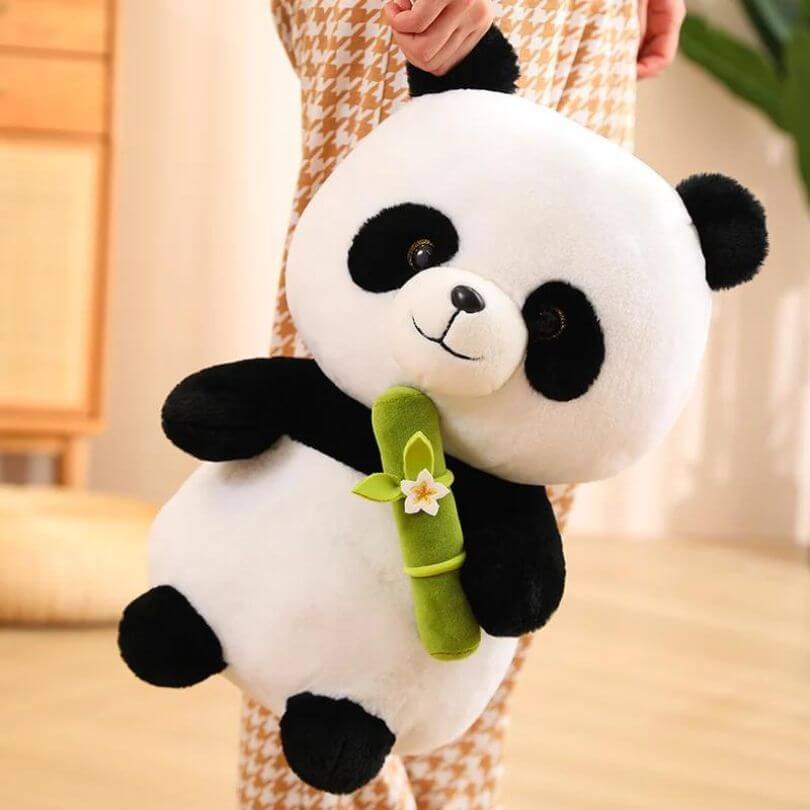 Panda Knuffel Plushie met Bamboe voor Kinderen
