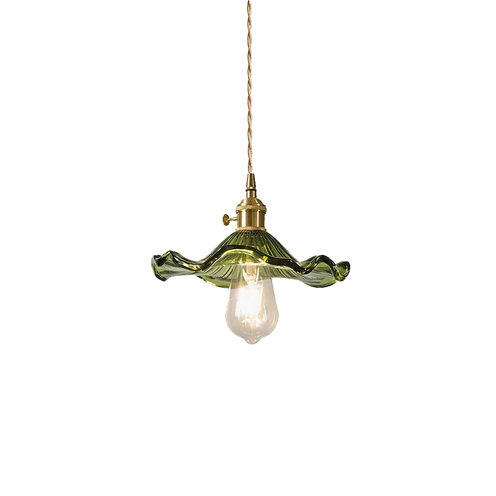 Hibiscus Hanglamp Glas en Messing Verstelbaar E27