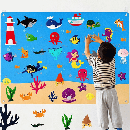 Viltbord voor Kinderen met Dierenfiguren Interactief Speelbord