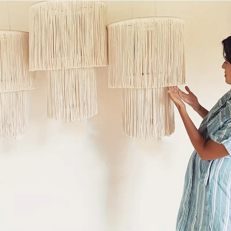 Handgeweven Wandtapijt Lampenkap Scandinavisch Design Hanglamp