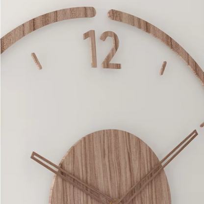 Houten Wandklok Modern Design voor Woonkamer