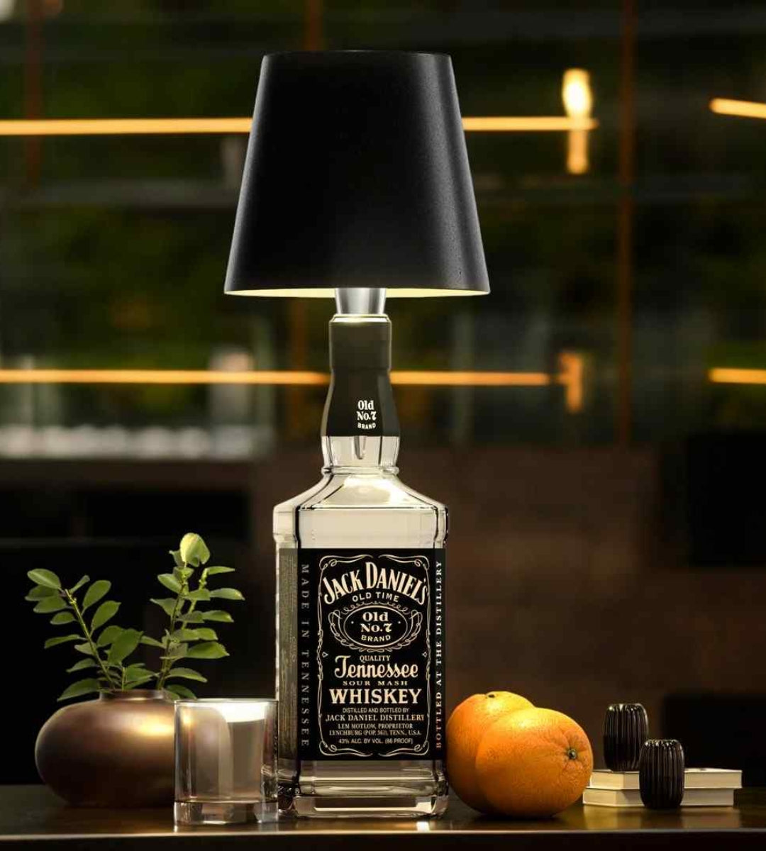 Unieke Fleslamp van Glazen Fles met Lampje Binnenin