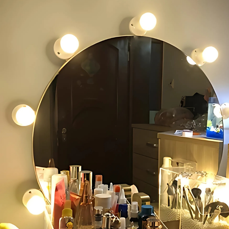 LED Makeup Spiegel Verlichting met Dimbare Lichtbollen