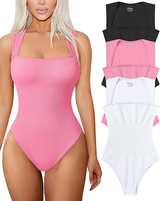 Chic Bodysuit Ribbel Ribbelpatroon Zelfverzekerd Maatkleding - Velinix