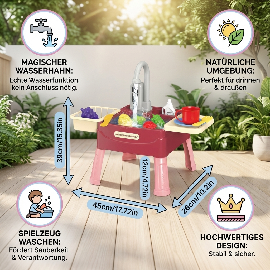 Kinder Speelkeuken met Kraan en Accessoires