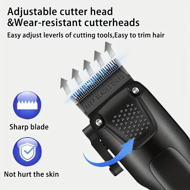Draadloze Mannen Trimmer Set met LED-display en USB-oplaadbaar
