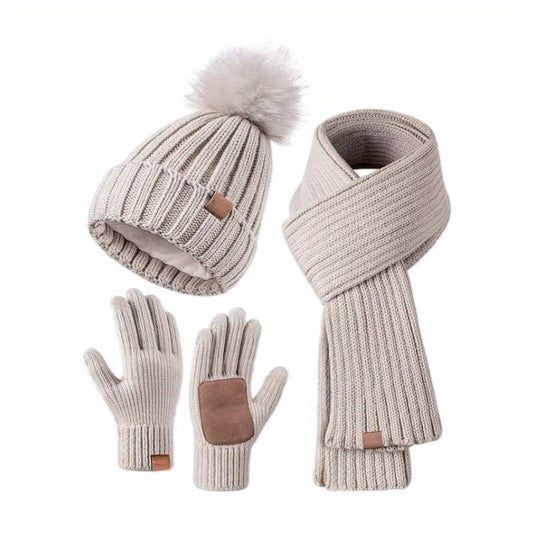 Winterse 3-in-1 Set: Muts, Sjaal en Handschoenen voor Smartphone - Velinix