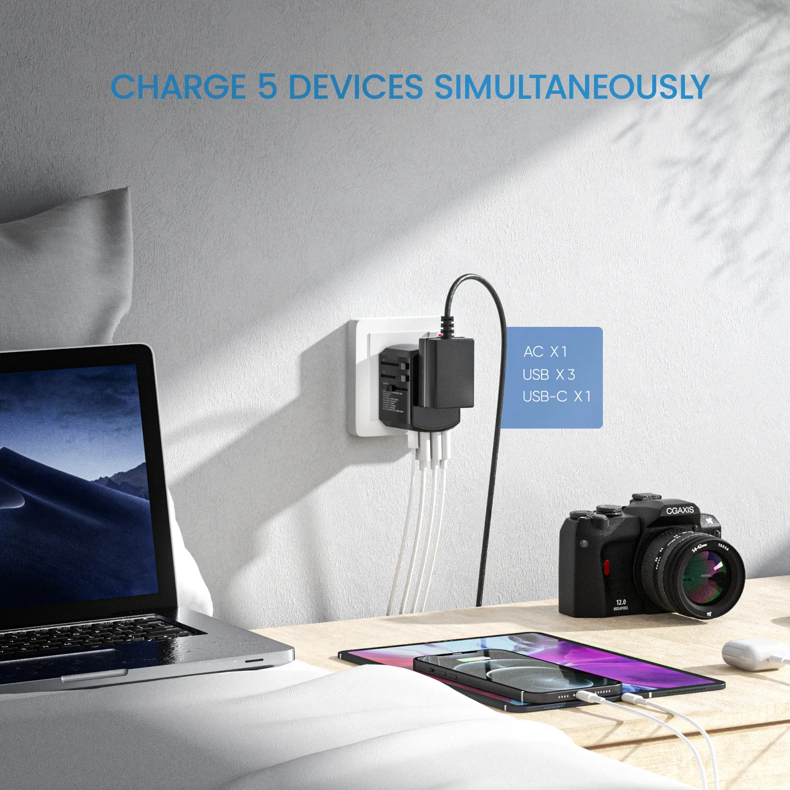 PowerHub™ – Universele Reisadapter met 4 USB-Poorten en Veiligheid-5