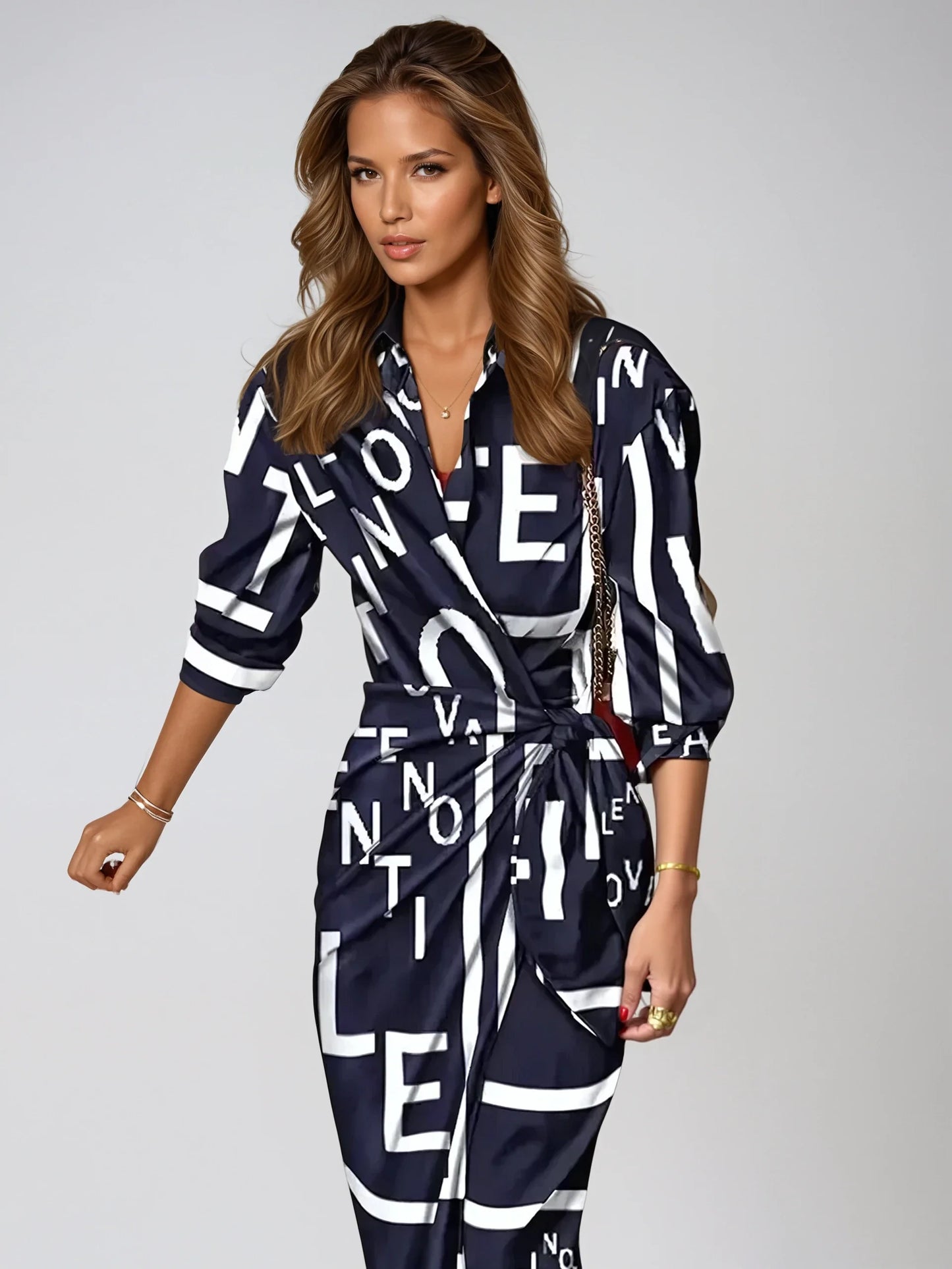 Mabel – Gestreepte Wikkeljurk Voor Dames - Levendig & Chic