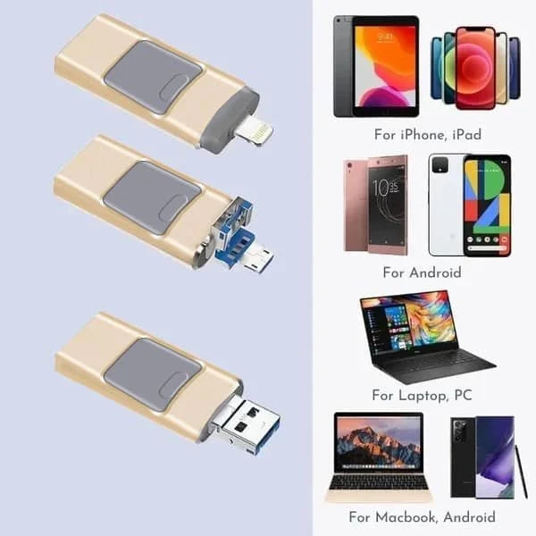 USB Flash Drive 4 in 1 Met USB C en OTG