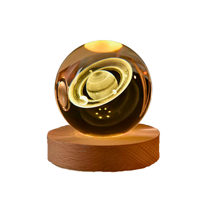 Kristallen Bol Zonnestelsel 3D Gravure Woondecoratie