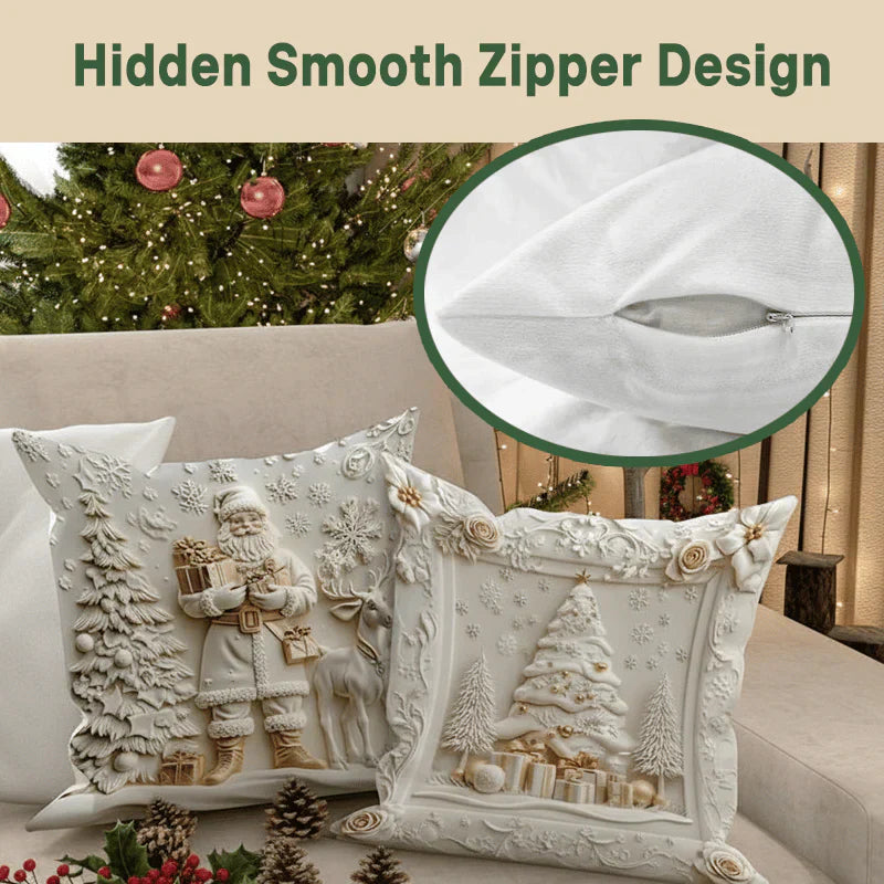 Kerst Decoratieve Hoezen Set van 4 Stuks 3D Design