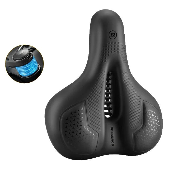 Fietszadel met Schokabsorptie en Ademend KussenComfortabele Fietszadel met Schokabsorptie
