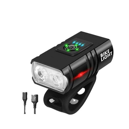 Fietsverlichting Set USB Oplaadbaar - 1500 Lumen LED Koplamp met 6 Modi - Velinix