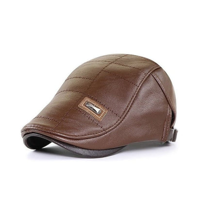 Leren Baret Hoed voor Mannen Retro Stijl
