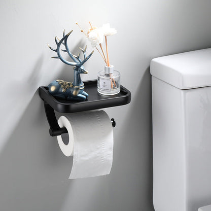 Zwarte Wandtoiletrolhouder Nagelvrij voor Badkamer