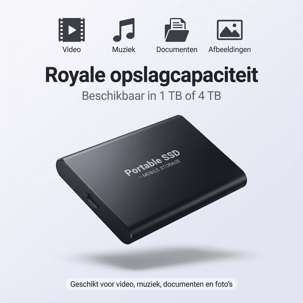 SwiftDrive™ – Externe SSD Schijf met USB 3.0 & Type-C | Supersnel Draagbaar Opslagstation