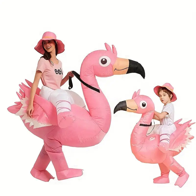 Opblaasbaar Flamingo Kostuum Grappig voor Feesten en Carnaval