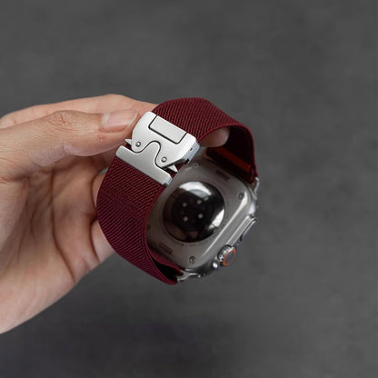 Stretchband voor Apple Watch - Luxe Nylon Band Comfortabel en Stijlvol
