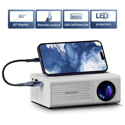 Compacte Mini Projector 3000 Lumen Draagbaar voor Thuisbioscoop en Buiten