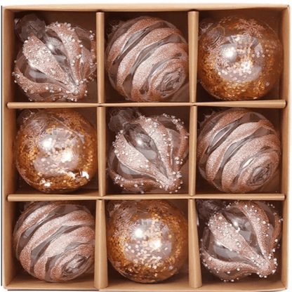 Kerst Decoraties - Set van 9 Kunststof Ornamenten Sneeuwvlok en Balloon