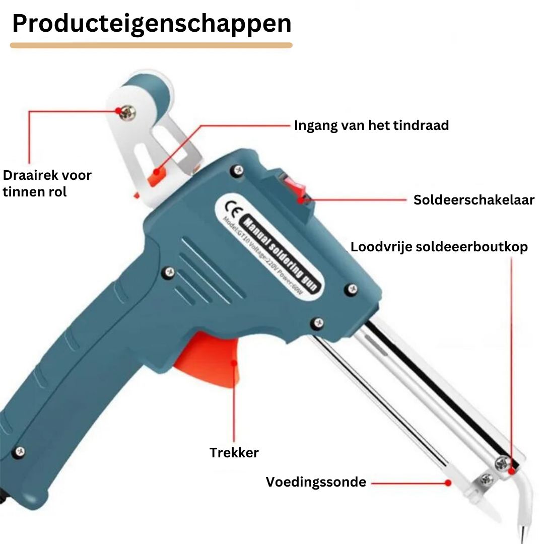 Soldeerpistool Premium Set met Gratis Rol Tin