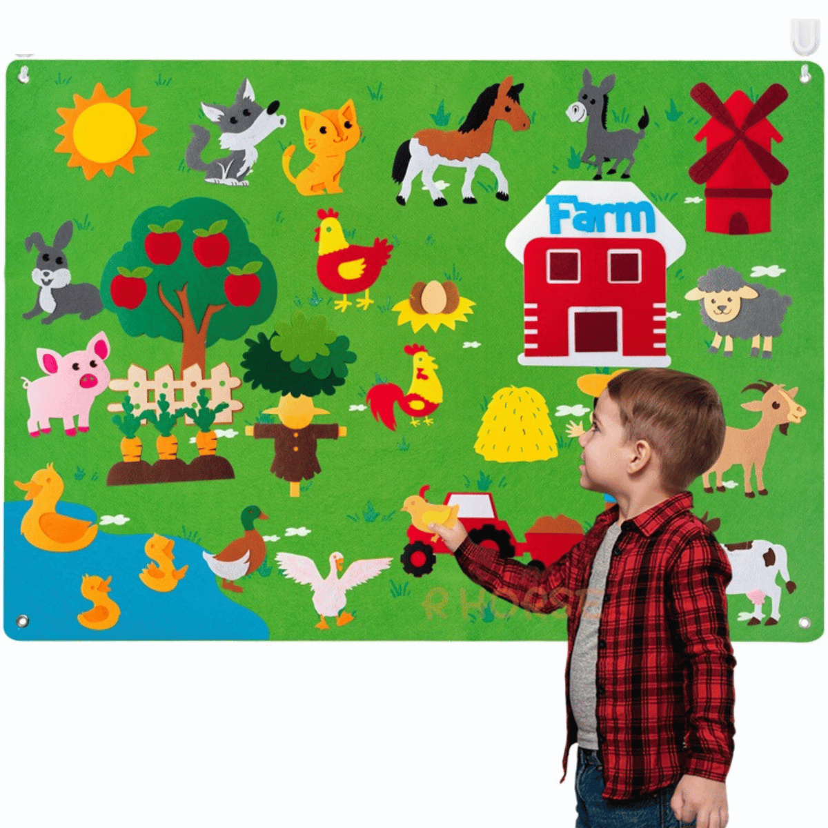 Viltbord voor Kinderen met Dierenfiguren Interactief Speelbord - Velinix