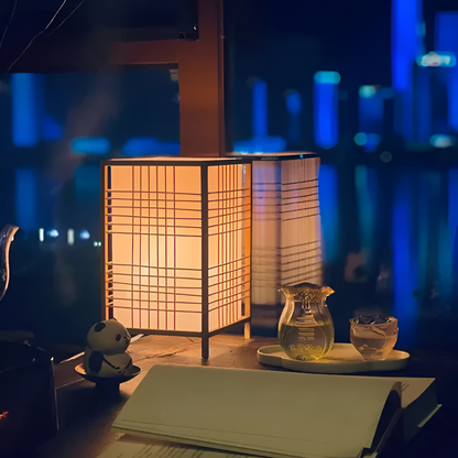 Japanse Handgemaakte Bambu Tafellamp Uniek Design