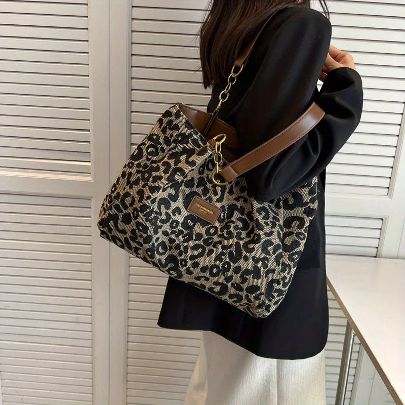 Dames Handtas Faux Leer Luipaardprint Een Maat