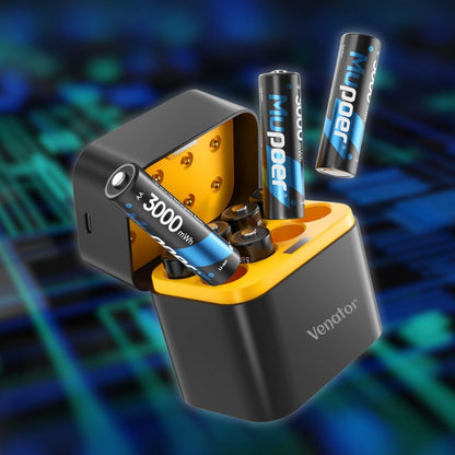 Snelle 8-Slot Batterijlader voor AA Lithium Batterijen
