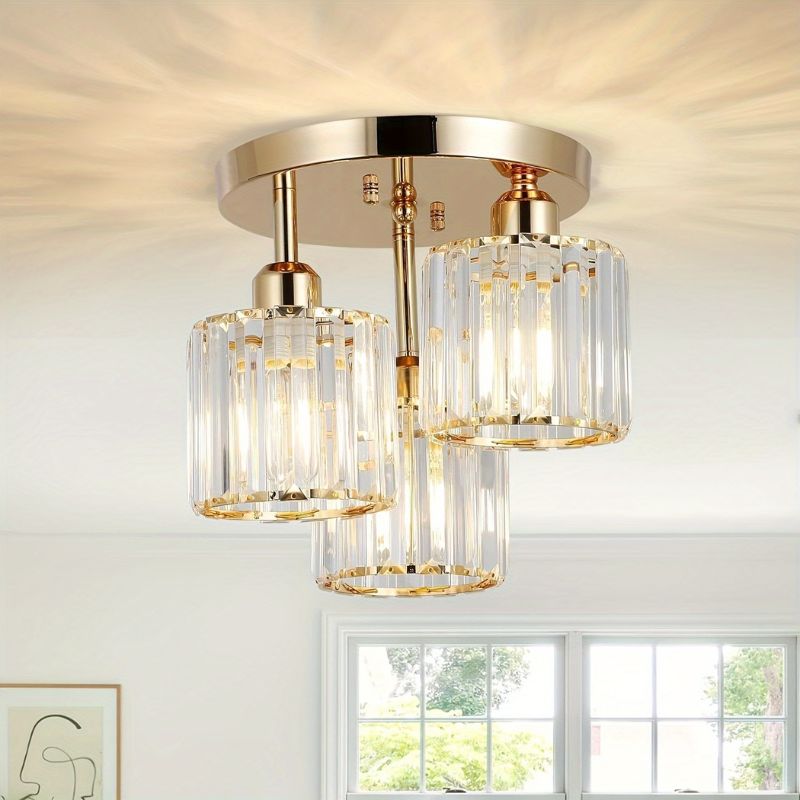 Kristallen Plafondlamp Glazen Kap Luxe Design - Velinix