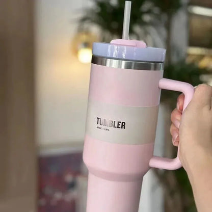 RVS Reisbeker 40oz Isolatiebekertje Met Handvat en Rietje