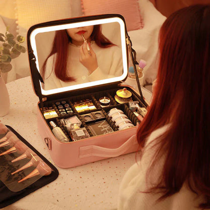 Draagbare LED Beauty Case met Verstelbare Spiegel