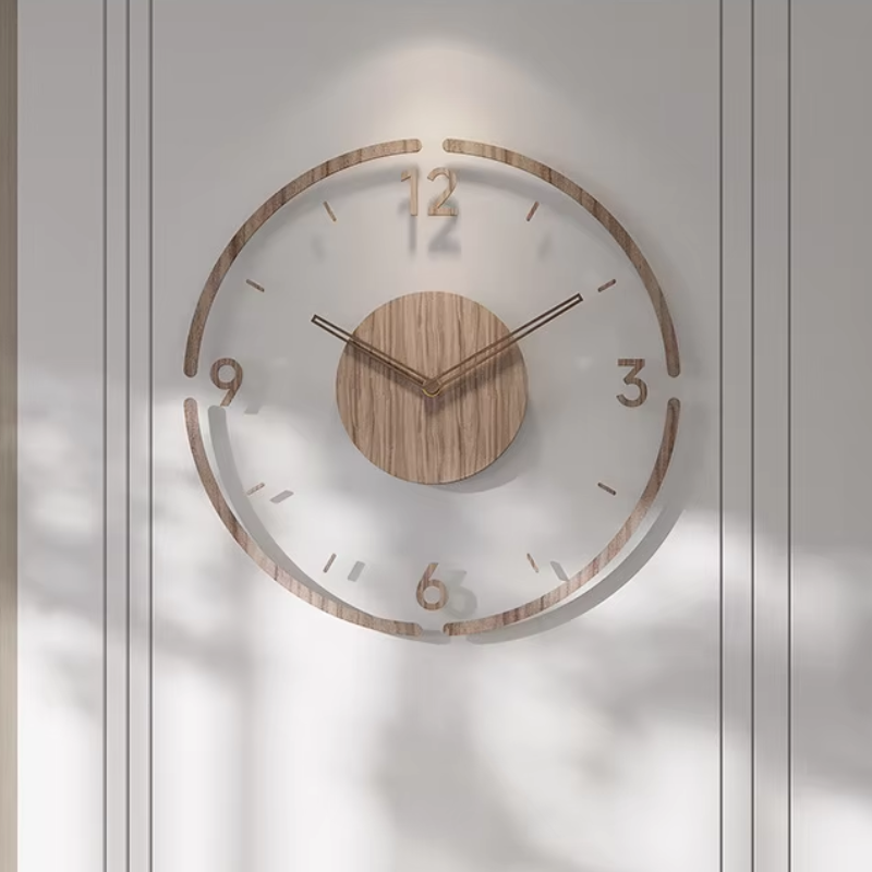 Houten Wandklok Modern Design voor Woonkamer