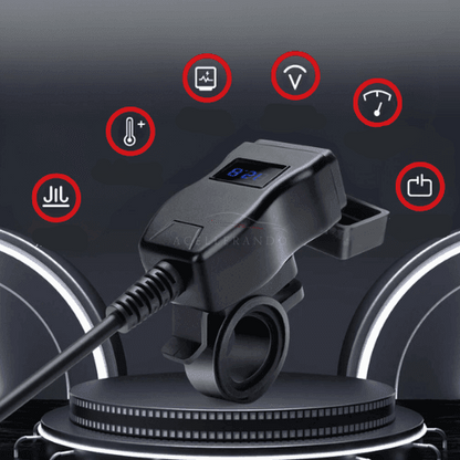 Dual USB Oplader Motorfiets Waterdicht voor Zadel of Stuur