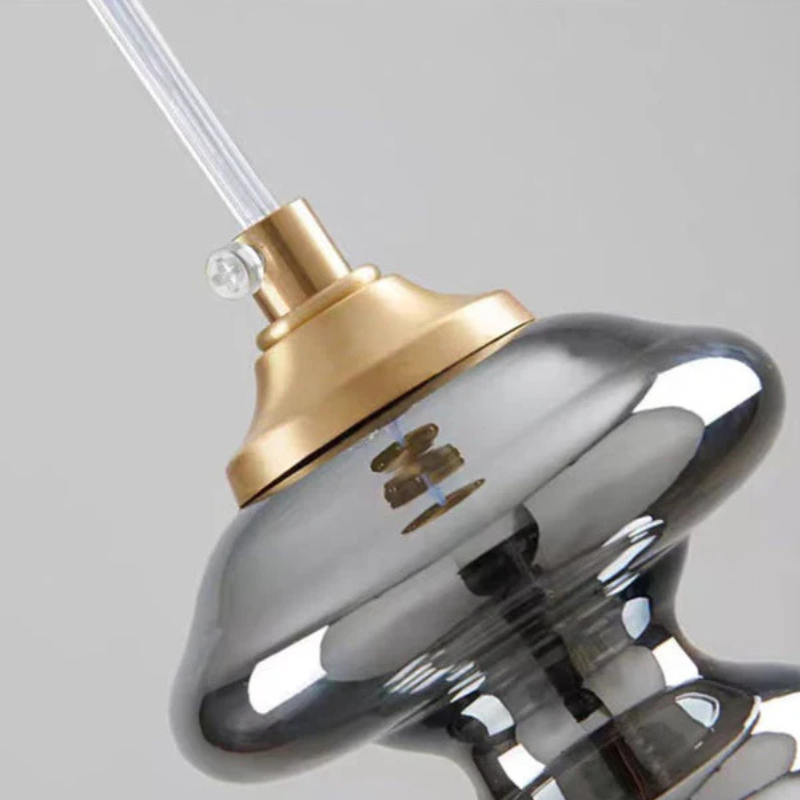 Glas Hanglamp Grijze Kleur met Sterrenhemel Effect Modern Design