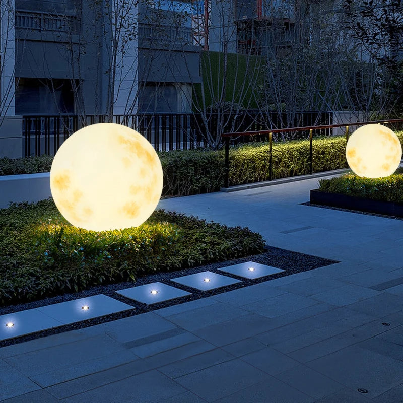 Maanvormige Tuinlamp Zilveren LED Verlichting