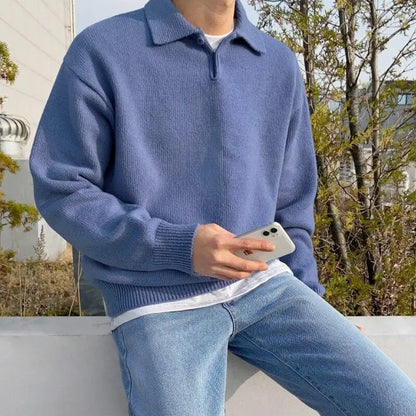 Variant image for Charly™ – Heren Polo Shirt van 100% Wol met Lange Mouwen en Knoopsluiting-5