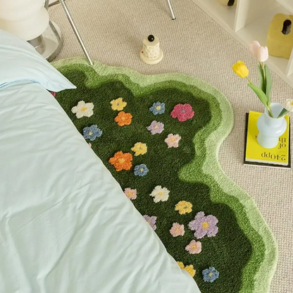 Bloemen Vloerkussen Zachte Vloermat voor Woonkamer en Slaapkamer - Velinix