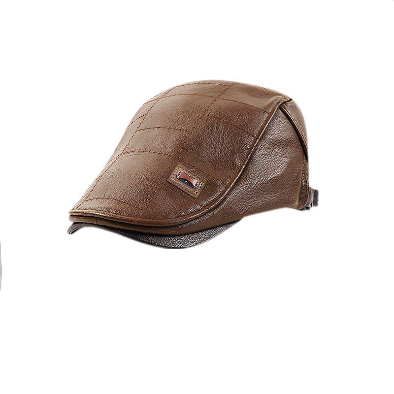 Leren Baret Pluche Warme Winter Accessoire
