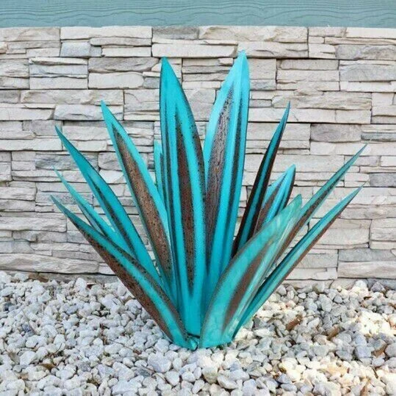 IJzeren Buitenbeeldhouwwerk Agave Plant - Handgemaakt Rustiek Design voor Tuin en Binnen